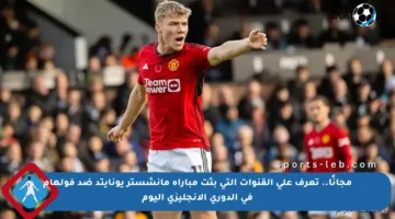 مجانًا.. تعرف على القنوات التي بثت مباراة مانشستر يونايتد ضد فولهام في الدوري الإنجليزي اليوم